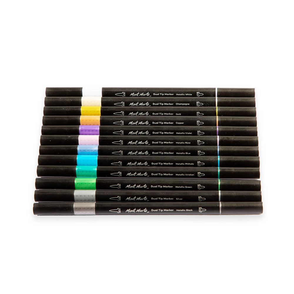 Metallic Dual Tip Dot Markers Signature 6pc – Mont Marte Global