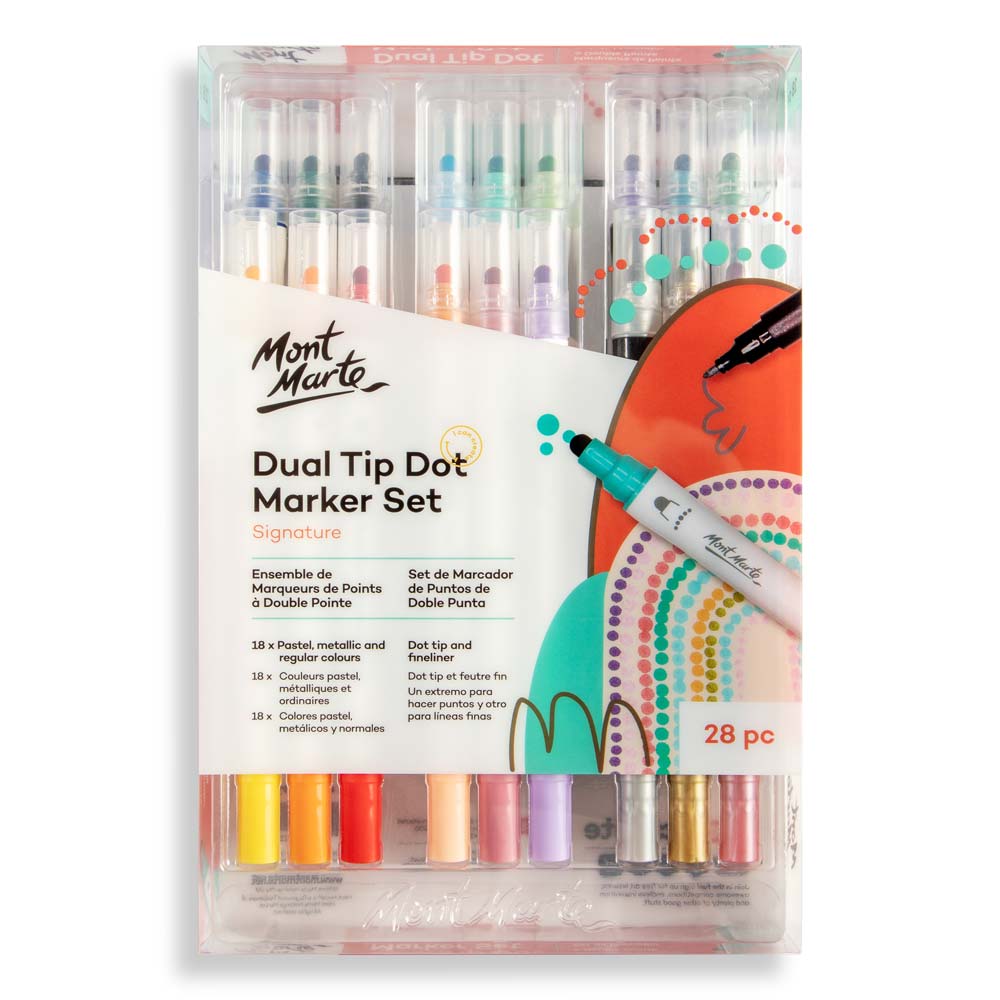 Dual Fine Tip Alcohol Art Markers Premium 12pc – Mont Marte Global