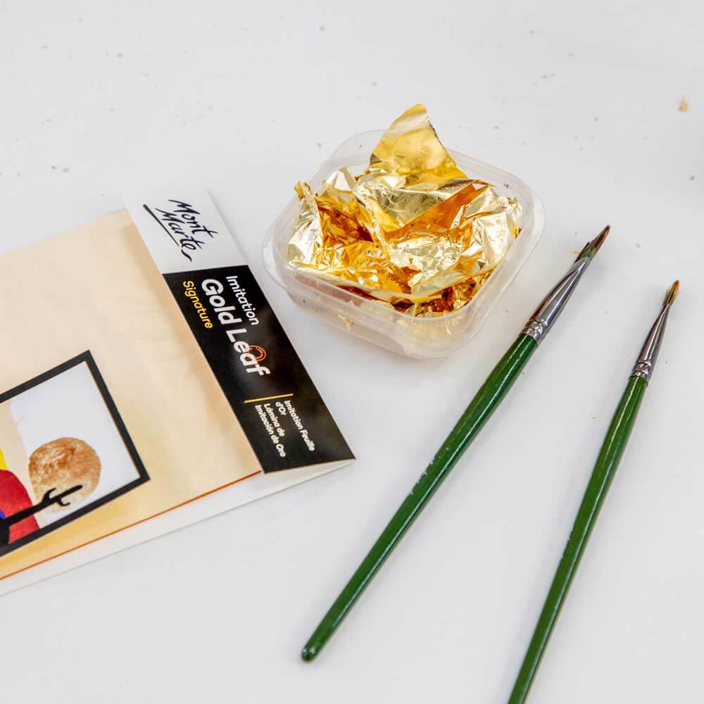Imitation Gold Leaf Kit 25 Sheets 14x14cm With Gold Leaf Adhesive and Gold  Leaf Brush -  Hong Kong