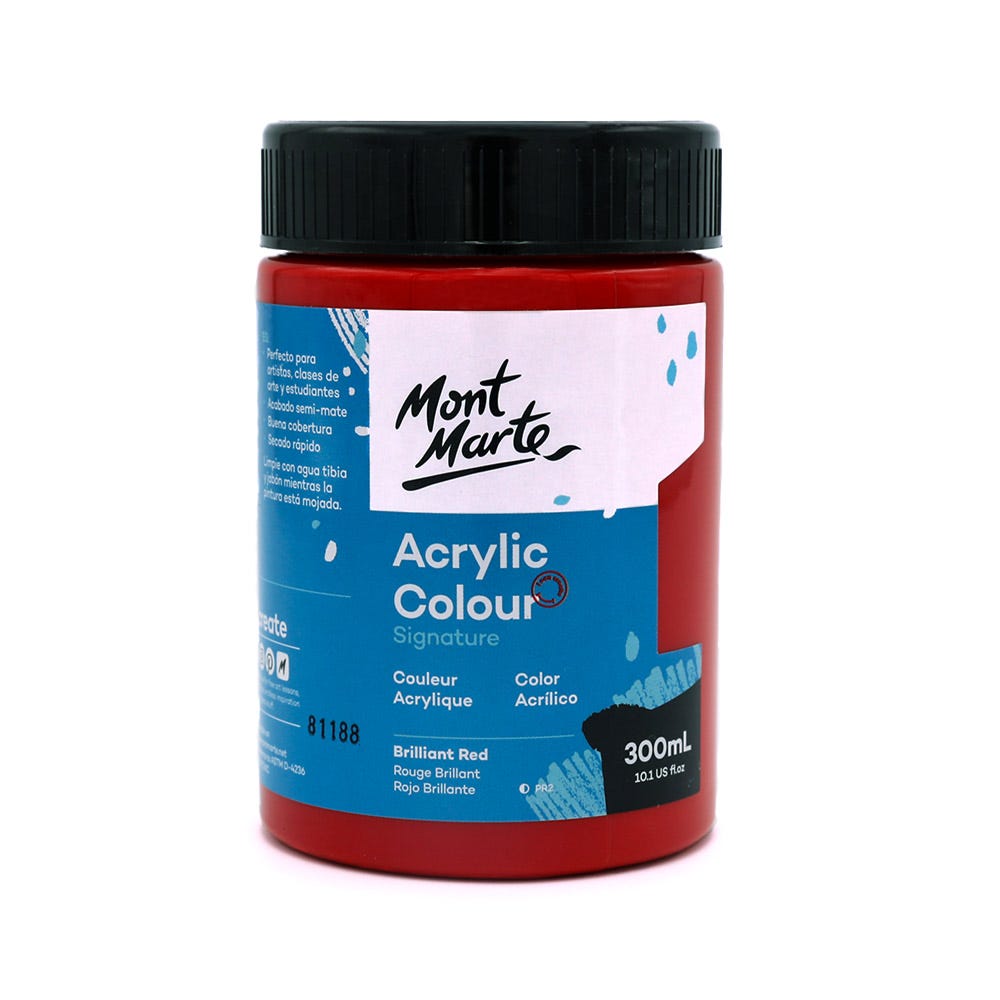 Acrylic Colour Paint Signature 300ml (10.1 US fl.oz) - Brilliant Red ...